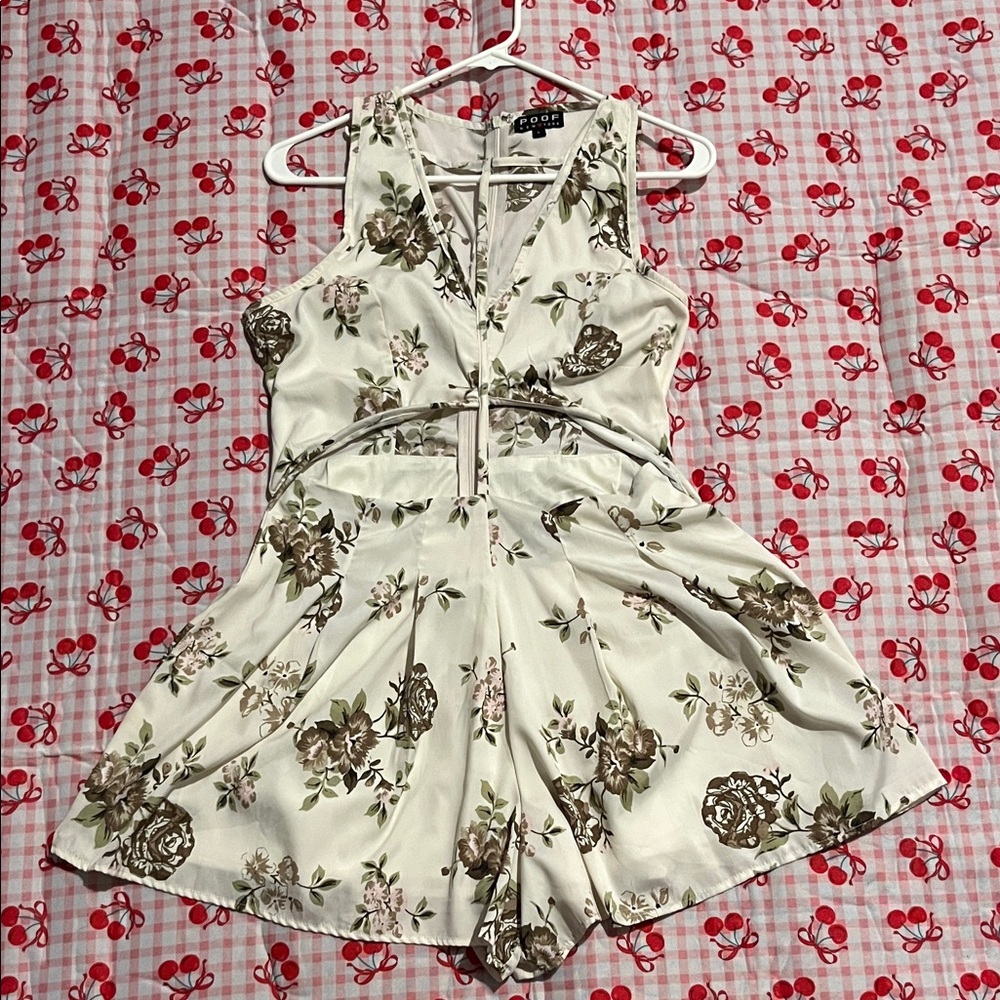 Poof! Floral V-Neck Romper